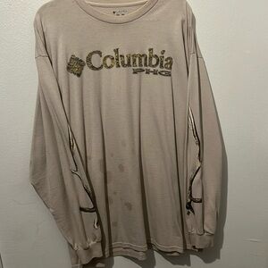 3/$10 Men’s Vintage Columbia PHG Long Sleeve Camo Design Shirt Size XXL Tan